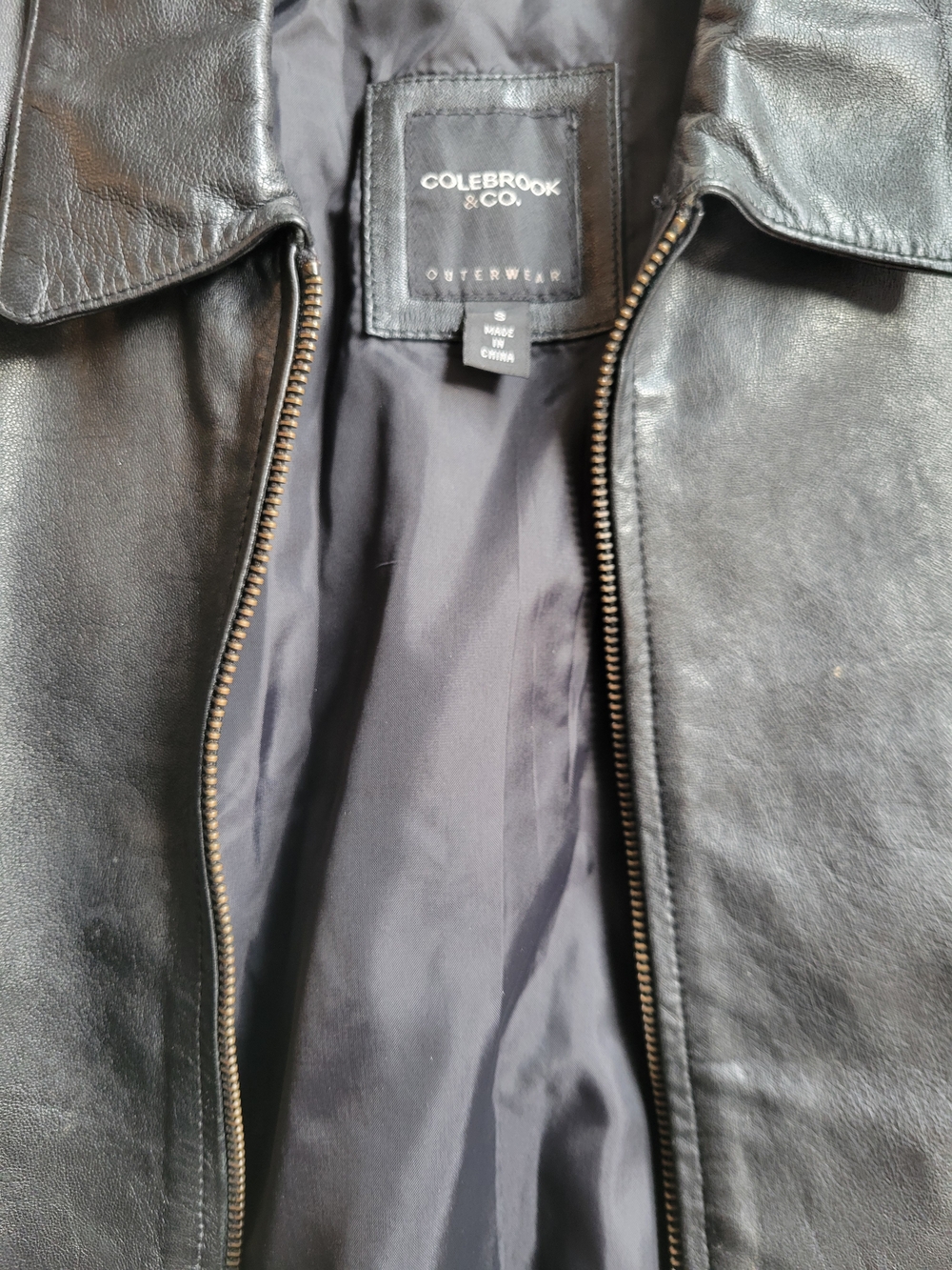 Women’s Black Leather Zip Jacket
